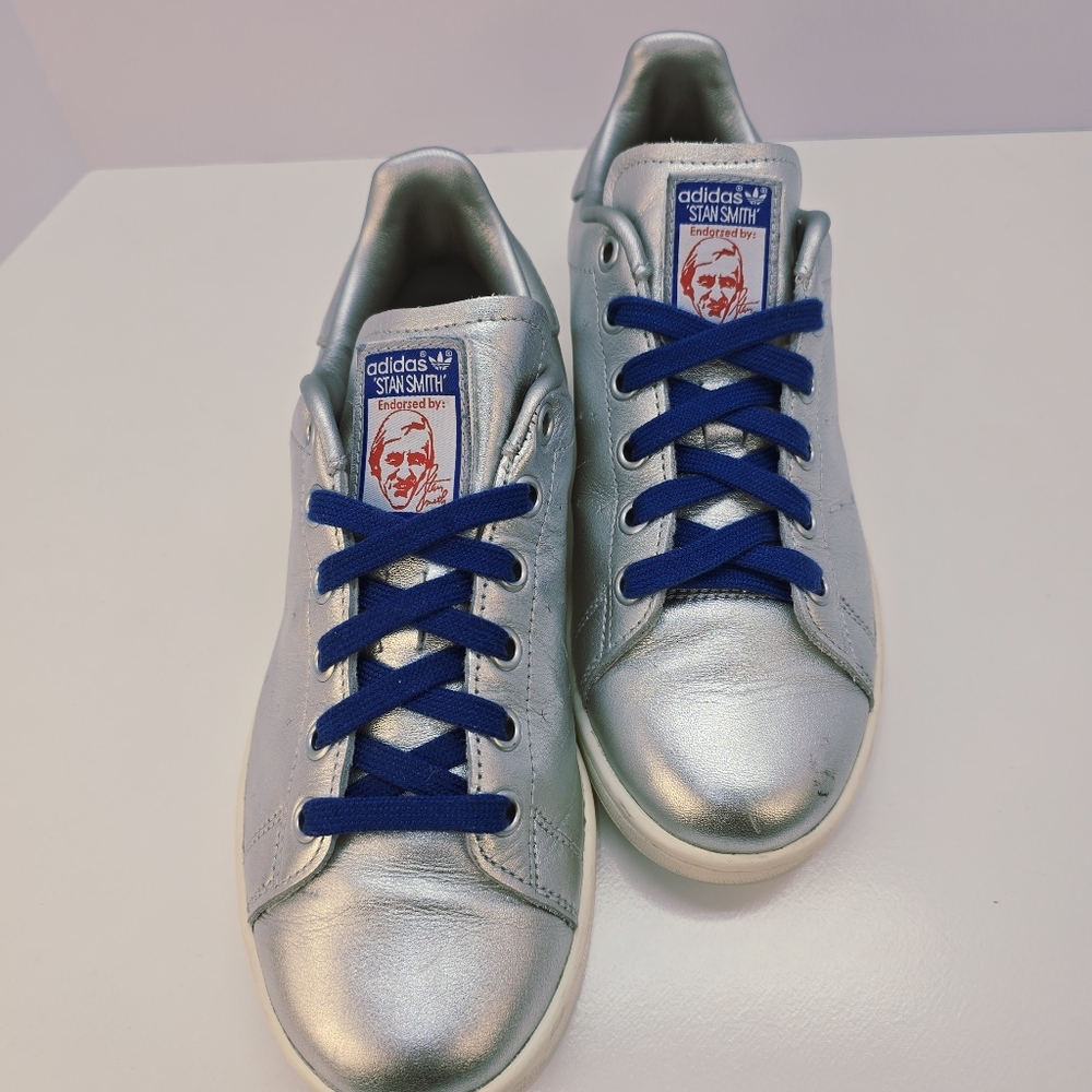 Adidas Stan Smith Silver Sneakers Mens 5